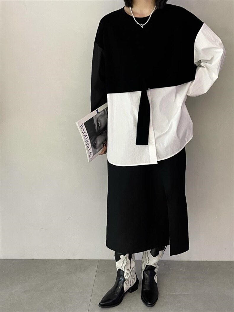 雷洛奇丽—秋装拼接衬衫，女装衬衫，雷洛奇丽