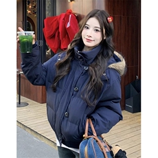 大毛领棉服女冬季新款加厚保暖短款显瘦连帽外套M206，男装棉衣，星座1116A（原606A-3）