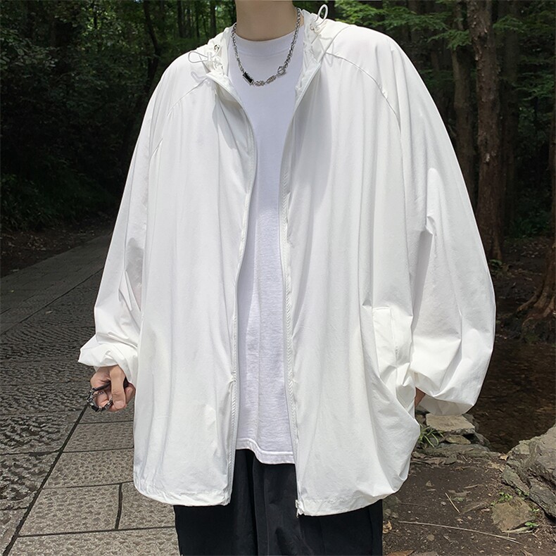 夏季薄款防晒衣男韩版潮纯色连帽帅2023宽松新款ins外套W4914-P40,男装防晒衣,星座412-2