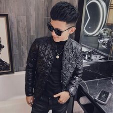 社会小伙冬季中国风盘扣棉衣修身复古唐装外套M2912-P115控150，男装棉衣，星座308A