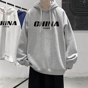 WY2001-P35 纯棉连帽卫衣男大码运动帽衫宽松薄外套男图片