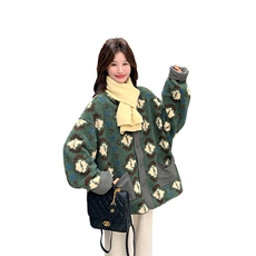现货两面穿羊羔毛外套2C007-176-P205-K308，女装棉衣/棉服，2C007
