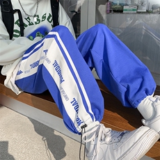 2026秋季克莱因蓝字母印花九分抽绳卫裤XZ604-KP57-P55控68，男装休闲裤，星座604