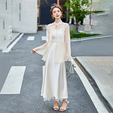 两件套裙装夏季2025设计感长款披肩外套薄开衫宽松外套半身裙套装，女装套装/套裙，尚娜萱