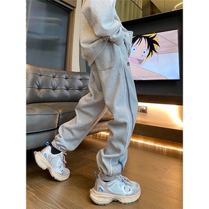 秋冬宽松束脚休闲加厚长裤Q341-P55限78成份：聚酯纤维