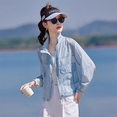 2026夏季新款韩版时尚休闲连帽防晒衣女宽松显瘦短款外套薄款上衣，女装短外套，靓衣阁