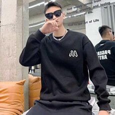 长袖t恤男士字母卫衣秋季2025新款情侣装潮牌休闲圆领外套男，男装T恤，星座506A
