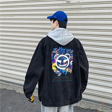 jk669-p80-限价108现货连帽可脱卸港风大码牛仔ins外套cityboy，女装短外套，星座116