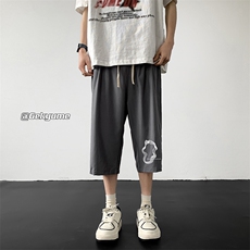 冰丝七分裤男大码速干短裤男五分裤黑地板风格QK72390-P25，男装休闲裤，电商A040