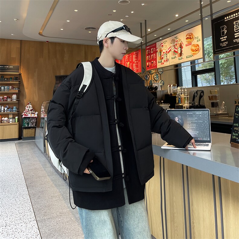 中式唐装男款冬季加厚风汉服青红色立领休闲外套A33-P158,男装棉衣,星座816A（原B366）