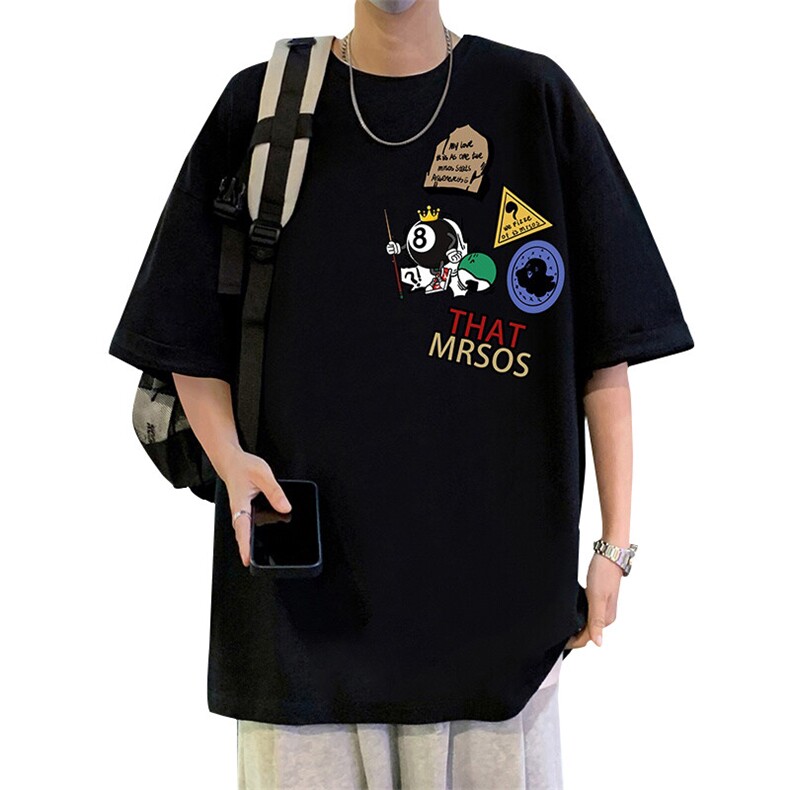T838港风潮牌高街美式短袖T恤男夏季新款宽松重磅纯棉体恤,男装T恤,星座304A