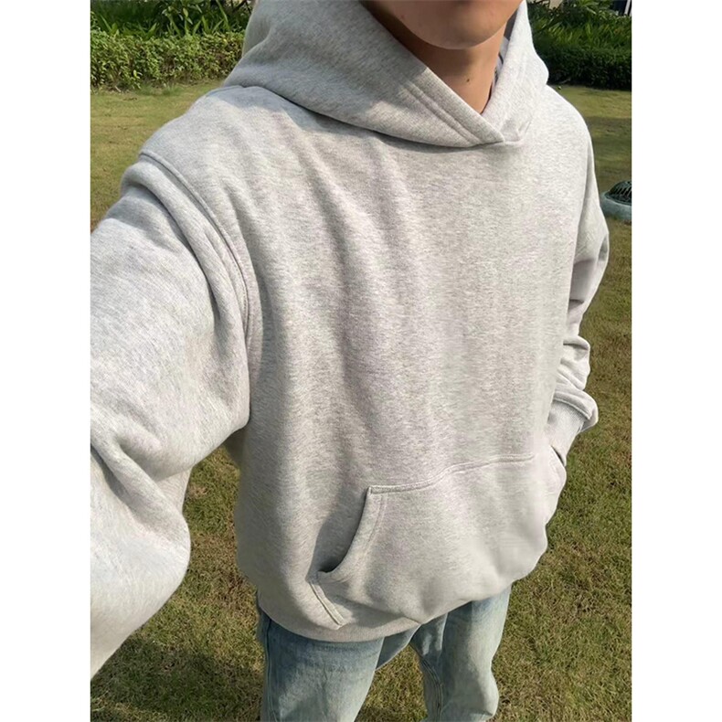 抖音得物二开 26春装美式高街短款廓形连帽卫衣男女外套LM01图片