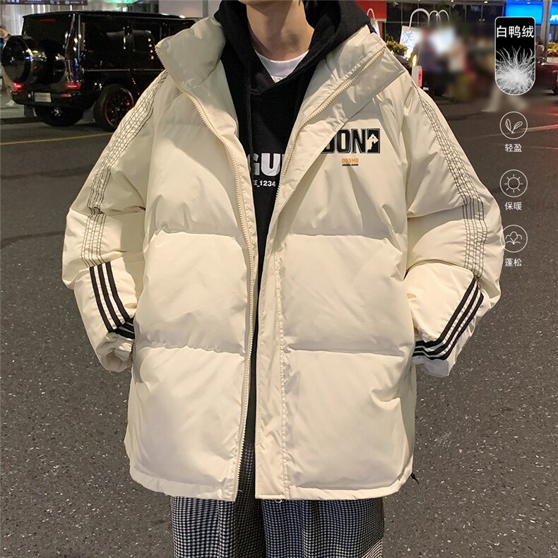 港风冬季新款织带立领羽绒服男潮宽松印花YR6116P235控298,男装羽绒服,电商A268A