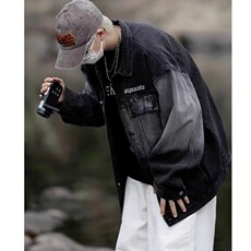 美式vibe复古渐变牛仔夹克男春秋季痞帅宽松休闲工装外套JT03/P62，男装夹克，星座506