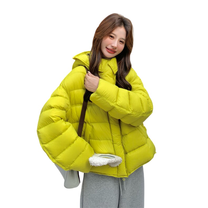 2025冬季新款绿色排骨花苞帽羽绒服外套90绒2C375-2535-P335-K508,女装羽绒服,2C375