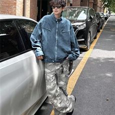 2026春新款水洗夹克痞帅廓形棒球服JK9333，男装夹克，星座1108