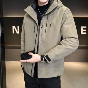 26009-L-4XL-P225标50绒三合一可拆卸内胆店主风羽绒服三穿外套图片