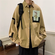 趣味印花长袖衬衫男秋季新款高级感ins潮流cityboy衬衣W5047-P33，男装衬衫，星座512-2