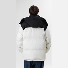 港风冬款拼色宽松保暖休闲连帽棉服外套A247-MY8875特批75控118，男装棉衣，电商A247