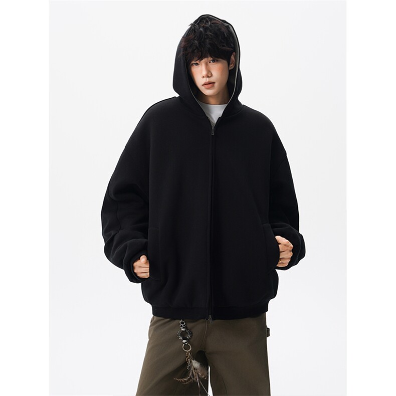 8XL-M500克潮牌百搭卫衣男美式情侣连帽撞色休闲廓形外套WY33P68,女装短外套,电商D206-1