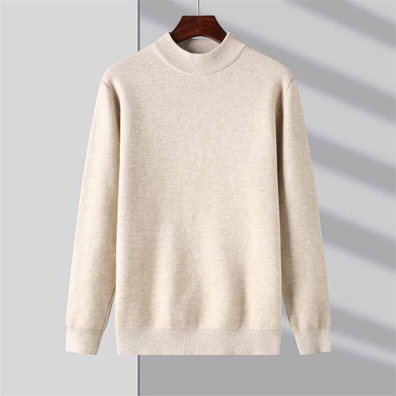 BJY810冬季新款男士半高领加绒加厚毛衣针织打底衫男装保暖P70，男装针织衫/毛衣，电商B360