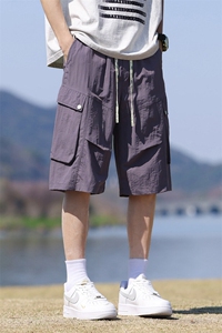 M-8XL 夏季宽松大码冰感工装短裤五分裤XZ109-K2376-TP38-控59.9图片