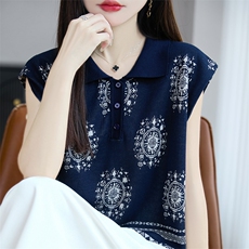 2025年秋季常规不连帽V领无袖时尚百搭简约大方，女装T恤，暖圣羊羊绒
