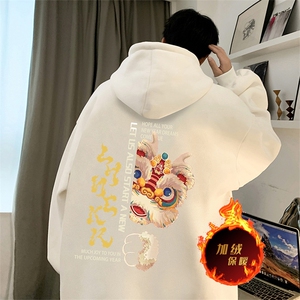 龙年卫衣 冬季美式加绒加厚连帽卫衣外套DL1760常规特P35加绒特40图片