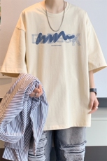 已注册/夏季内景新款宽松短袖T恤男潮美式高街打底衫DT00600/P25，男装T恤，电商B316