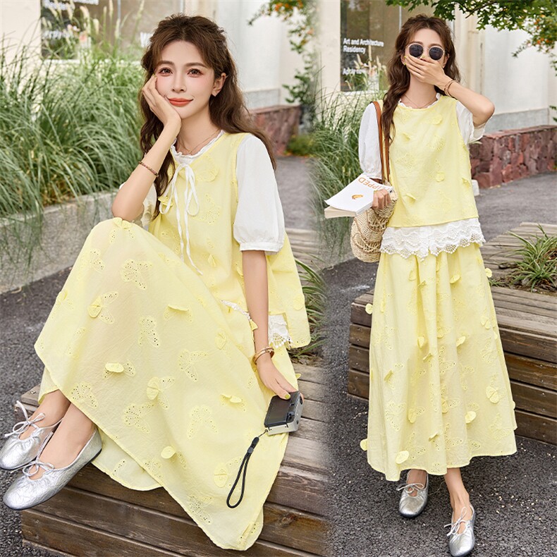 2025夏季新款时尚套装女洋气小个子圆领短袖上衣配短裤两件套潮，女装套装/套裙，橙子家