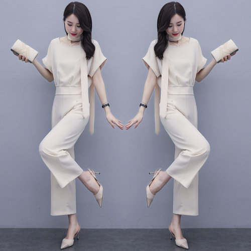 2021年夏季新款韩版减龄时尚百搭简约通勒两件套送腰带,女装职业装,韩美纤衣