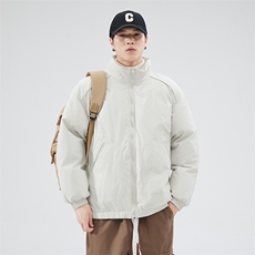 现货冬季美式休闲加厚雪山外套夹克立领纯色三防户外工装棉服，男装夹克，电商A486-1