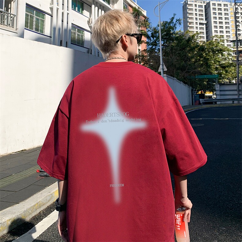 量大优供视频220克美式短袖t恤T3019得物直播有280克品质,男装T恤,电商A486