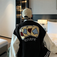 现货刺绣春款棒球服新款毛呢2022男港风上衣ins夹克W2357-P58，男装夹克，星座512-2