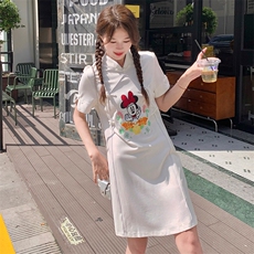 新中式现代改良刺绣旗袍连衣裙P115-K165，女装汉服/婚纱/旗袍/礼服，红龙果