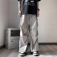 美式降落伞工装裤男款夏季薄款冰丝速干裤子伞兵裤直筒阔腿拖地裤，男装休闲裤，星座716-3