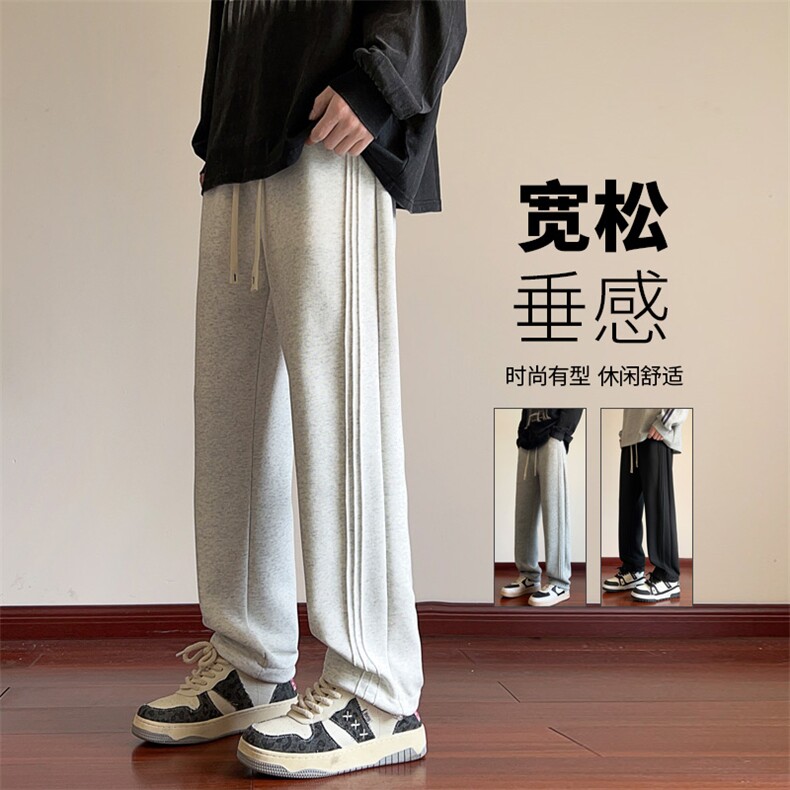 ！2025夏季新款男士华棉卫裤情侣直筒运动裤WK2042特P40图片