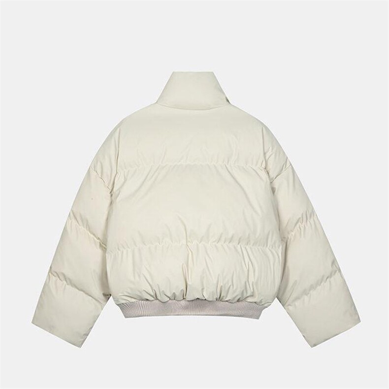 现货5W件冬季三防重磅硬挺boxy短款羽绒立领PU皮棉衣外套加厚棉服,男装棉衣,电商A486-1
