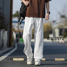 美式重磅弯刀裤百搭直筒裤宽松拖地裤X1670特批：42：78，男装休闲裤，星座718