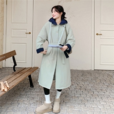 数据好新款现货长款风衣连帽拼色90羽绒服2C282-991P305K438，女装羽绒服，2C282