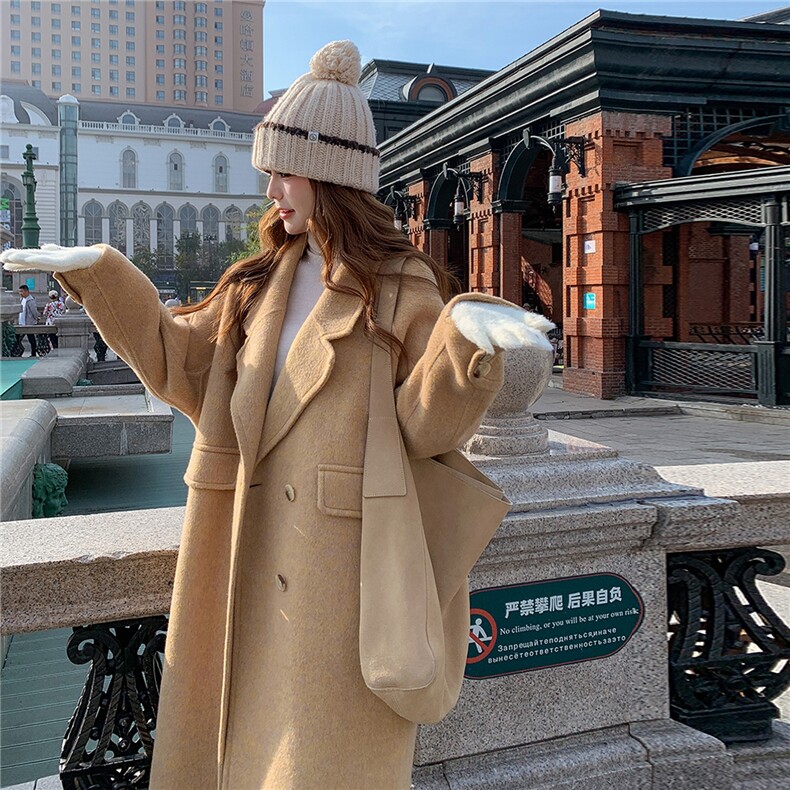 Xian货双面呢大衣外套新款面料杂色上身洋气P285418,女装毛呢外套,2C262