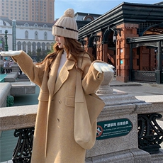 Xian货双面呢大衣外套新款面料杂色上身洋气P285418，女装毛呢外套，2C262