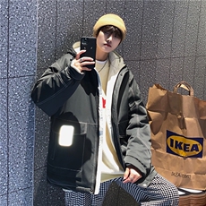2025冬季男工装辑明线连帽羽绒棉服A338-1MY87P135控158，男装棉衣，电商D325