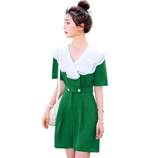 连体裤夏季新款时尚百搭休闲显瘦修身气质连体短裤，女装连体裤，米雪儿