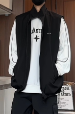 MJ156/P55秋装满天星马甲两面穿男宽松情侣百搭两面服背心外套，男装背心/马甲，电商基地A050