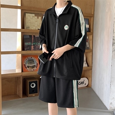现货TZ2316-P70控98直播大码抖音供货菠萝格两件套学生套装，男装休闲套装，电商D232