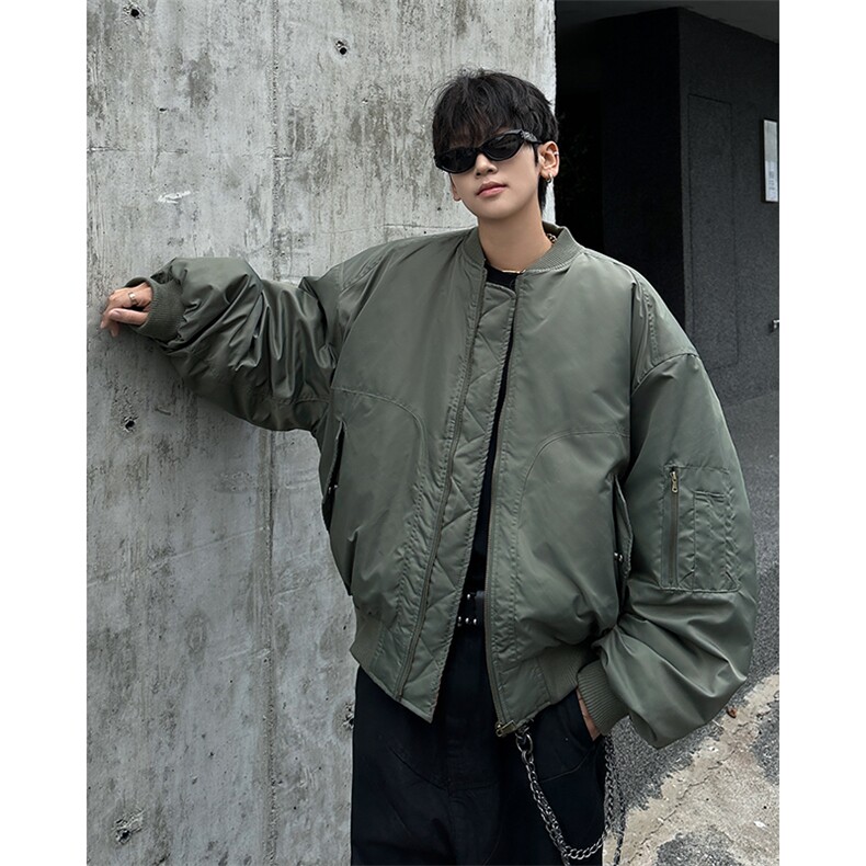 秋冬季美式复古纯色短裤棉服潮牌宽松休闲加厚保暖棉衣,男装棉衣,星座410-7