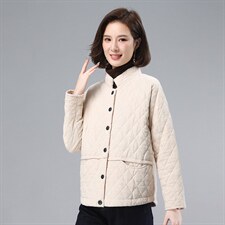 2021年冬季通勤长袖文艺宽松夹棉加厚棉衣，女装棉衣/棉服，叶笙衣