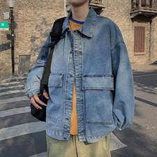 外套男春秋工装牛仔衣夹克2024年新款潮流港风潮牌宽松JK301-p65,男装夹克,星座1008-1