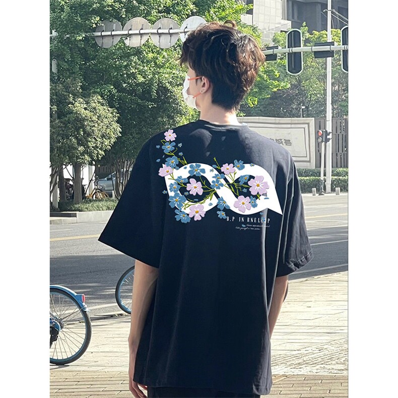 万针全刺绣解构设计260克重磅双纱纯棉高品质美式高街短袖T恤特39,男装T恤,电商A486